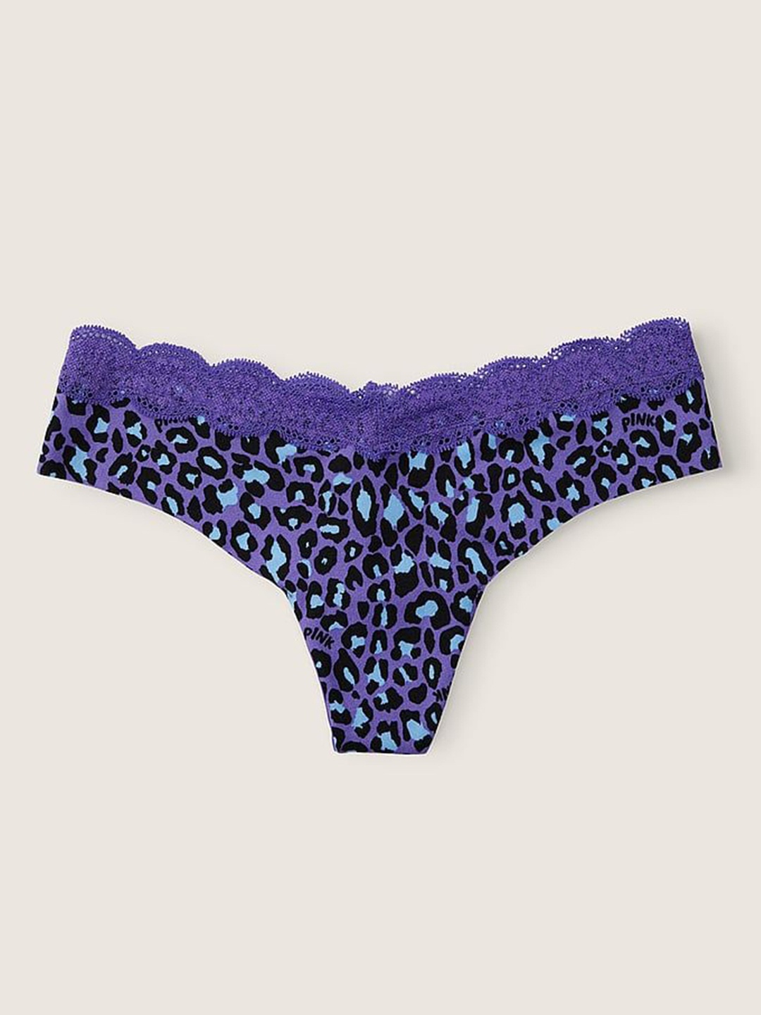 

Victoria's Secret PINK Printed No-Show Thong Brief 112144885Y0G, Purple