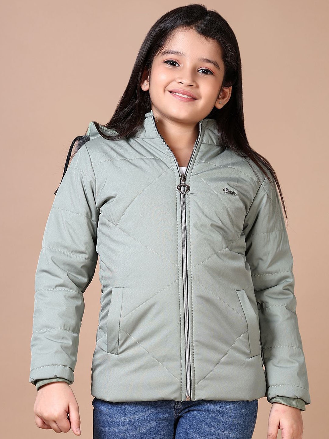 

V-Mart Girls Quilted Jacket, Green