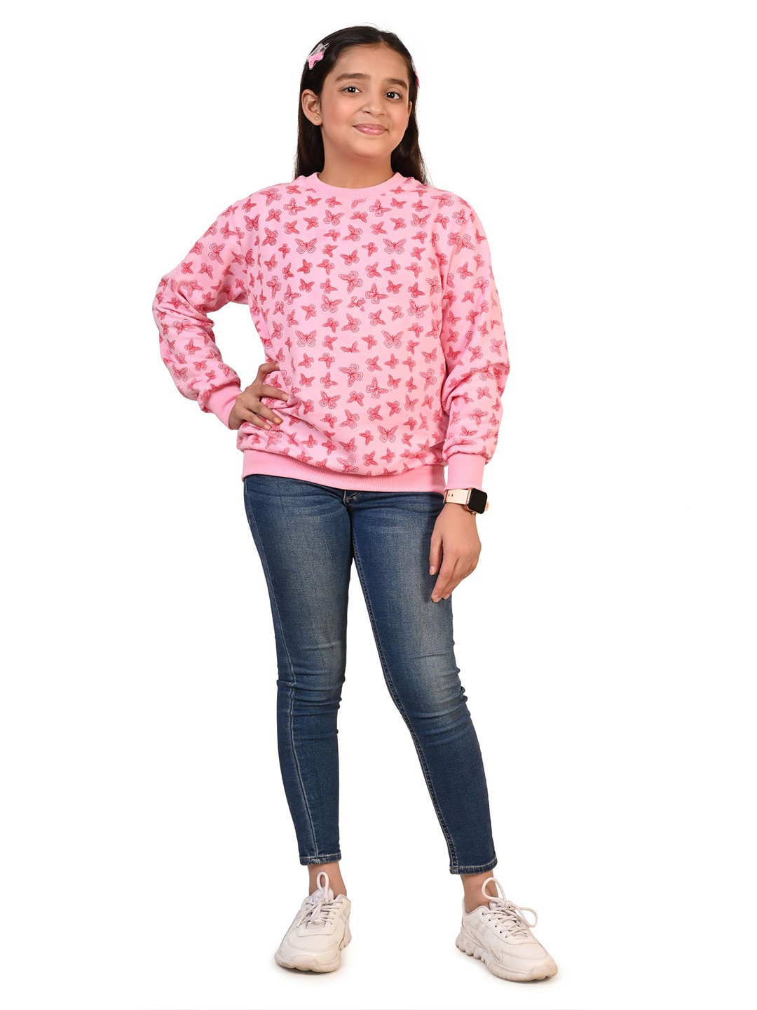 

BAESD Girls Conversational Printed Pullover Sweatshirt, Pink