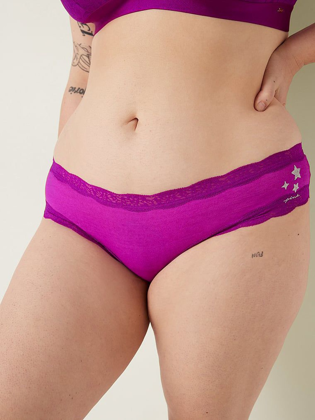 

Victoria's Secret PINK Lace-Trim Cheekster Panty 111972865QTQ