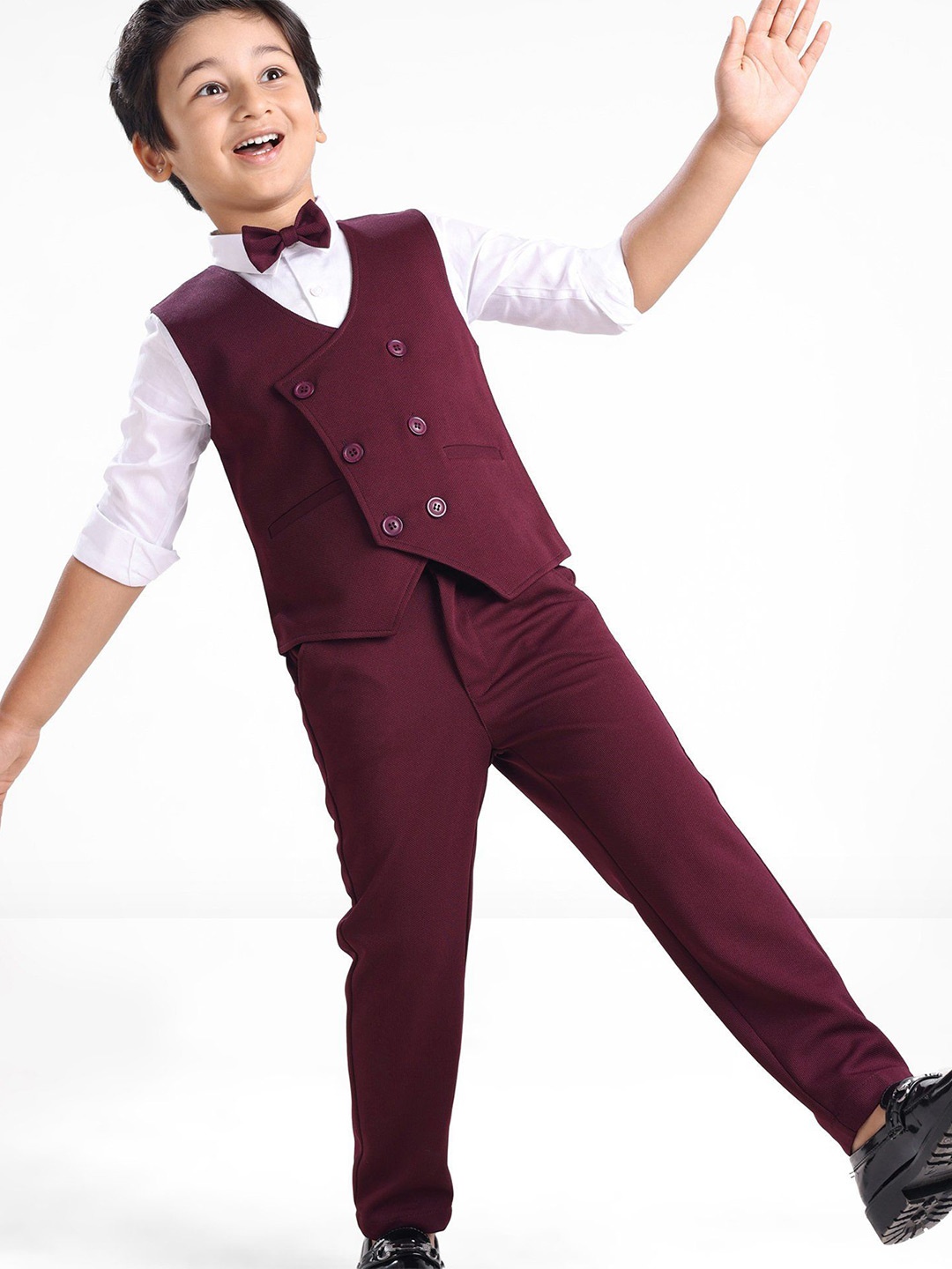 

Mark & Mia Boys Shirt with Trousers, Maroon