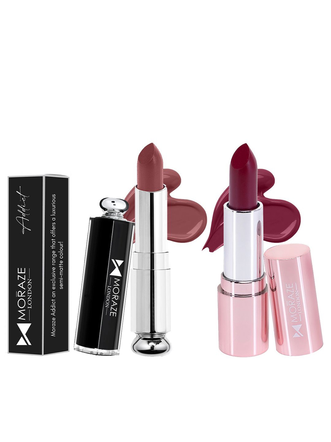 

Moraze Set Of 2 Full Coverage Long-Lasting Matte Lipsticks - Sassy Girl & Sweet Success, Purple