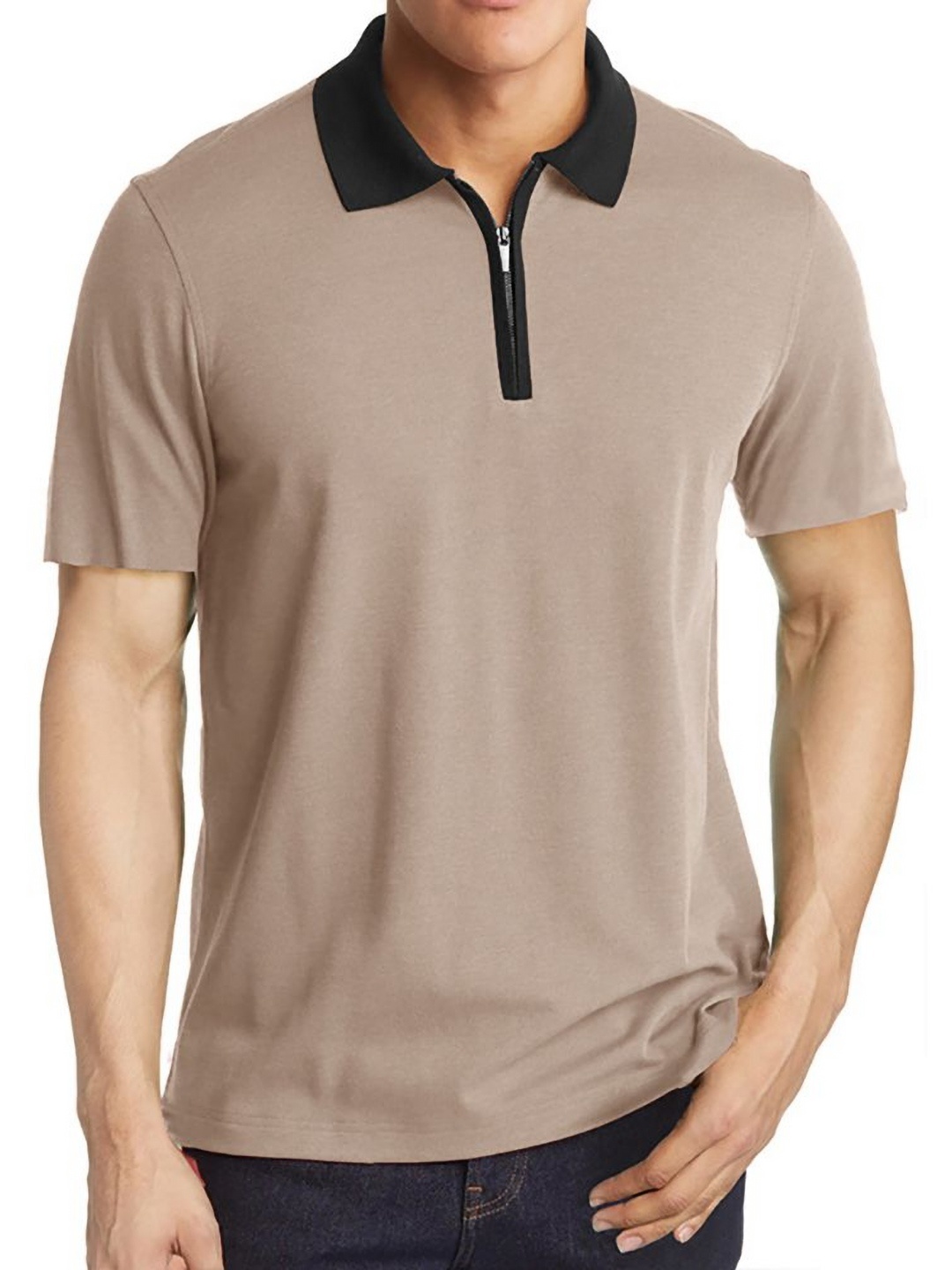 

StyleCast x Revolte Men Solid Polo Collar T-shirt, Brown