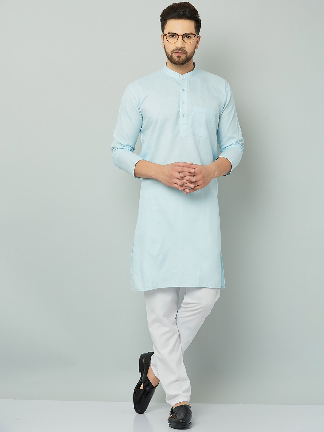 

LEMONX Men Regular Kurta with Pyjamas, Blue