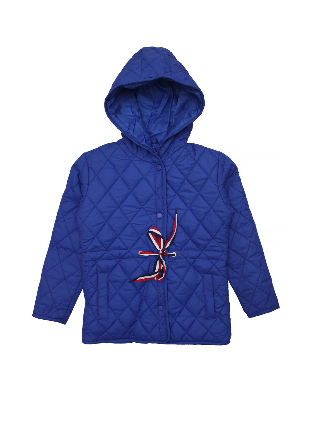 

White Snow Girls Quilted Jacket, Blue