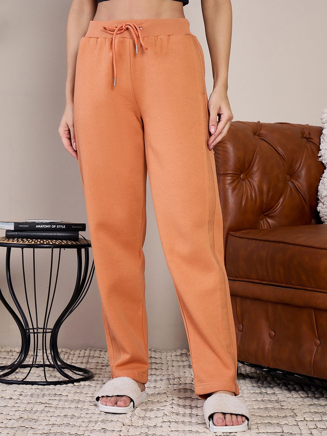 

July Women Fleece Regular-Fit Track Pants, Orange