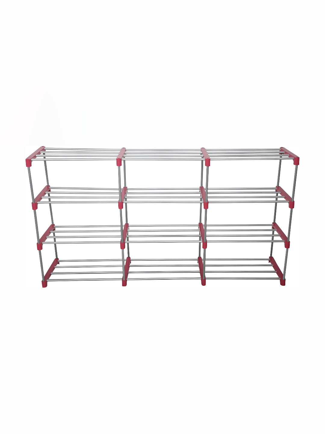 

Decent Hut Pink & Silver Toned 12 Tier Rectangle Stainless Steel Shoe Rack