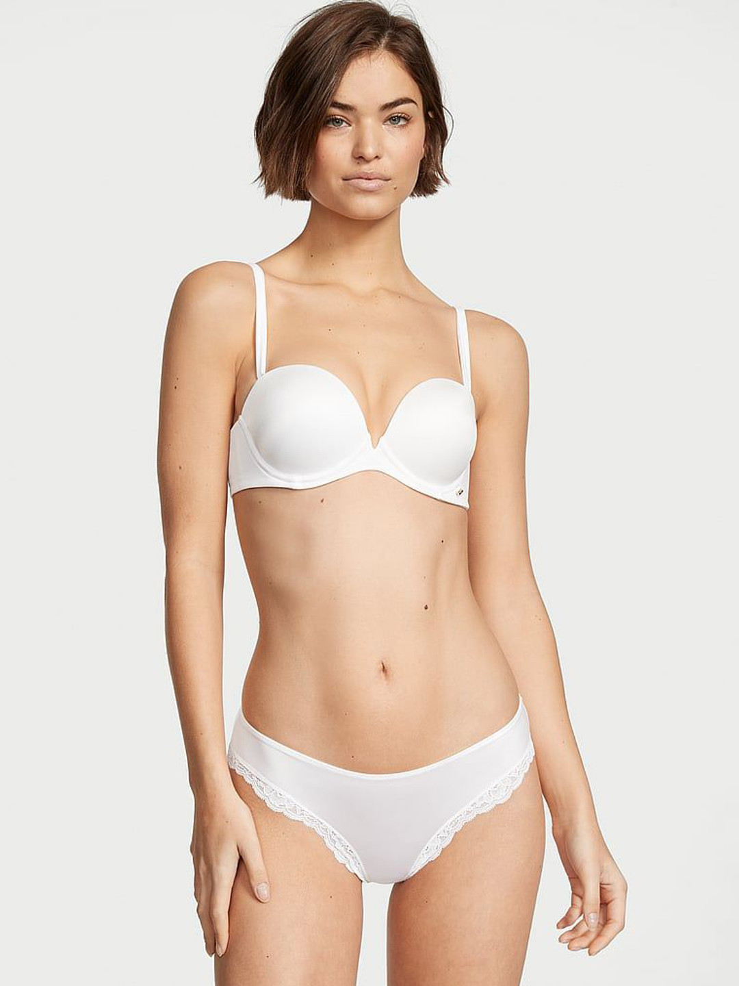 

Victoria's Secret Self Design Low Rise Lace Thong Briefs 1121650495D1, White