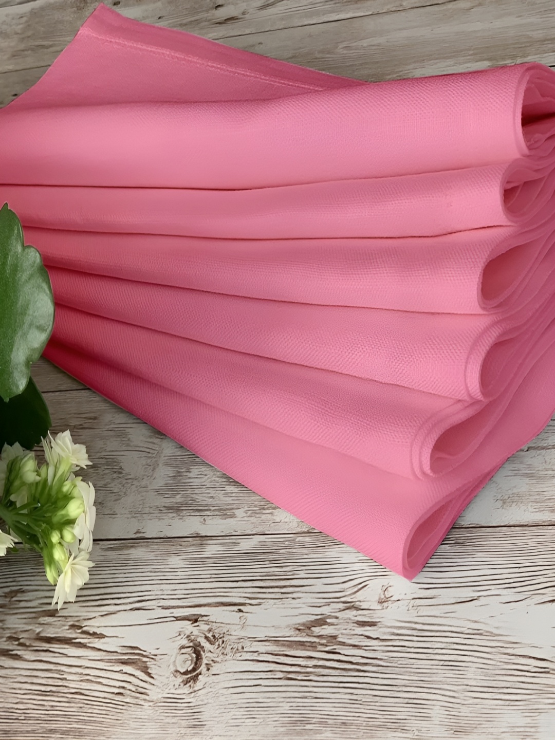 

Lushomes 12Pcs Pink Cotton Table Napkins