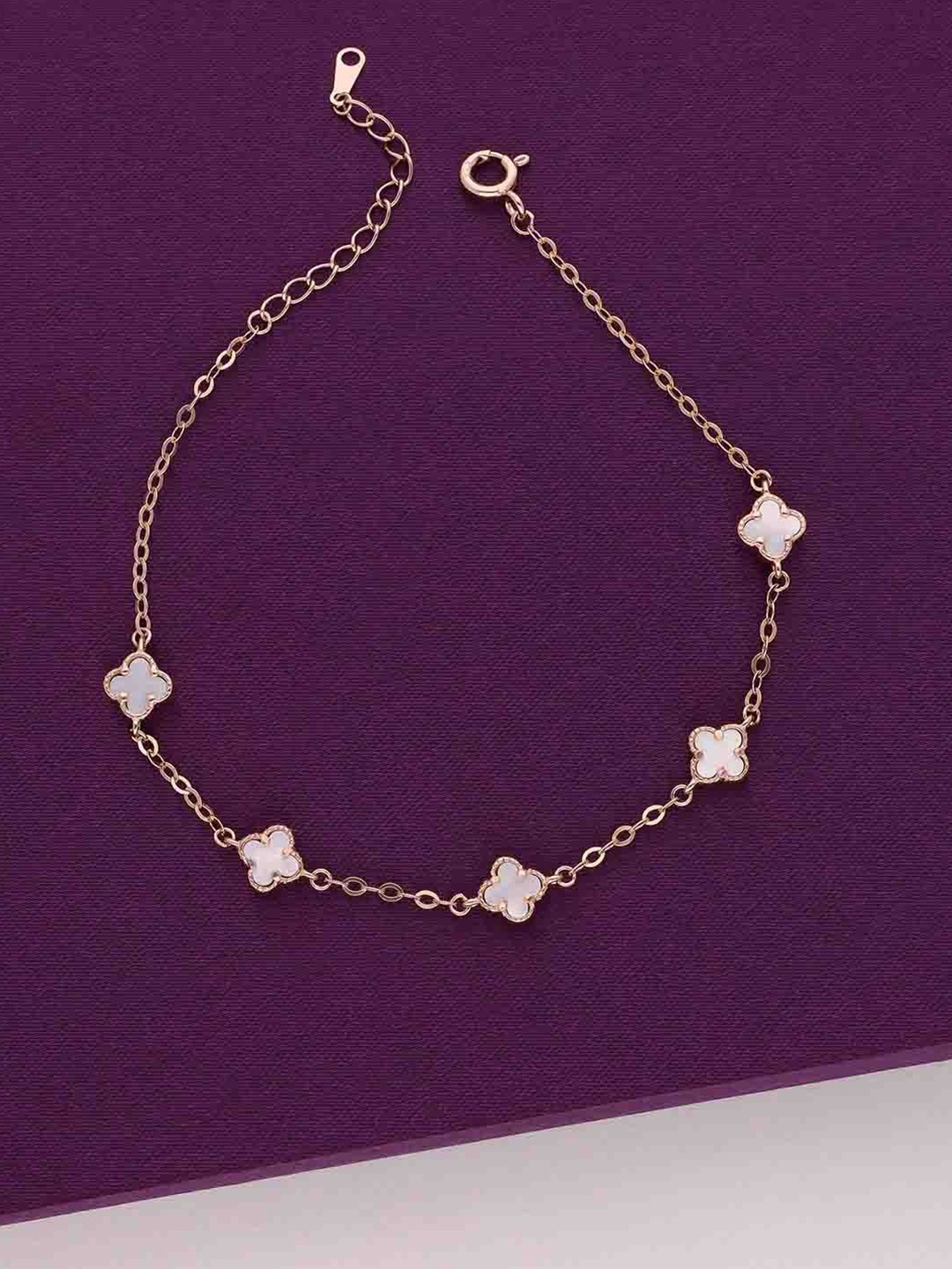 

KAI JEWEL Women Sterling Silver Cubic Zirconia Rose Gold-Plated Wraparound Bracelet