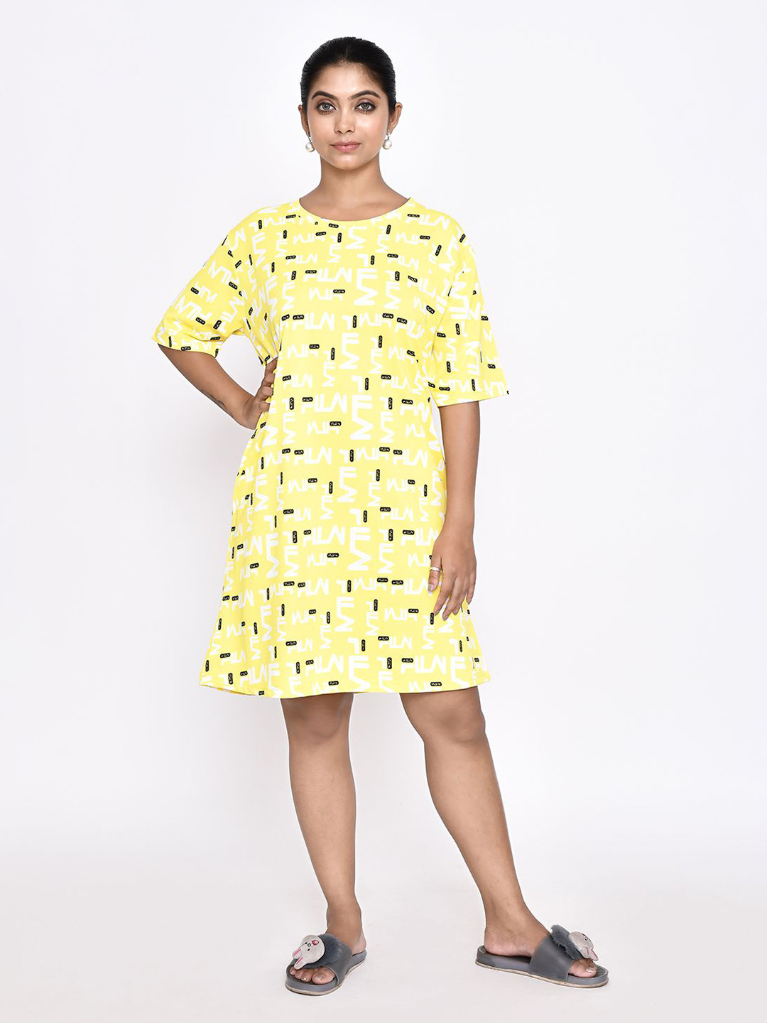 

RAPL Printed Nightdress, Yellow
