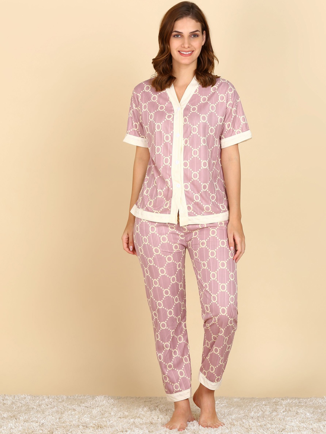 

Aartej Women Printed Night suit, Purple