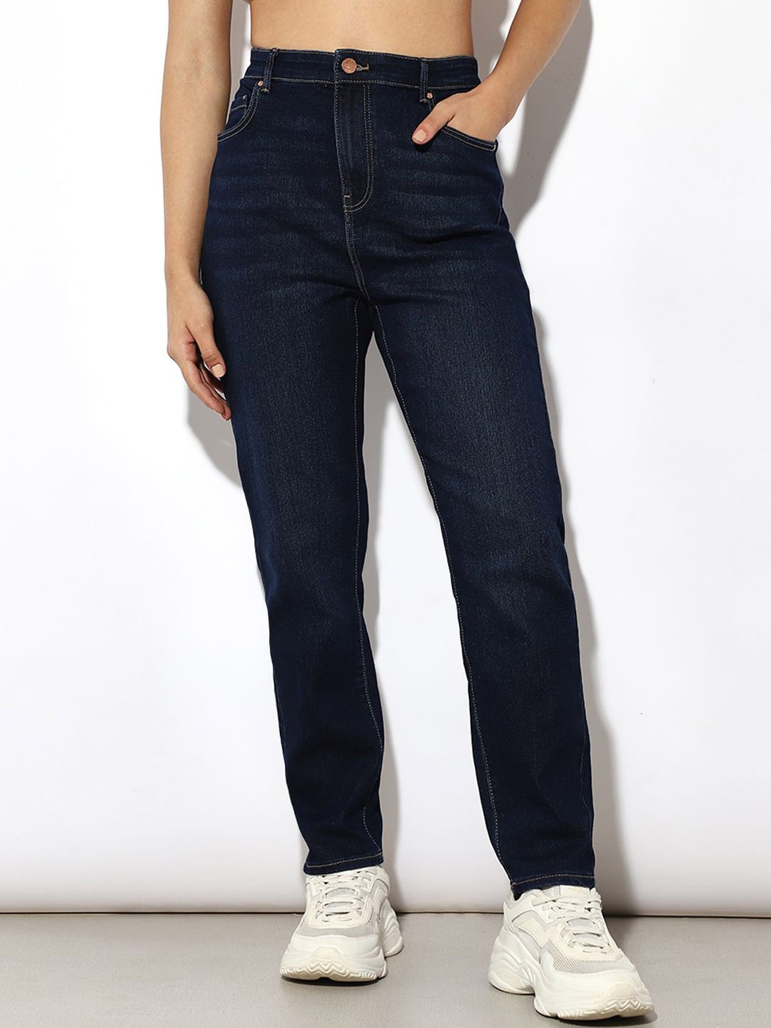 

ONLY Women Skinny Fit High-Rise Stretchable Jeans, Blue