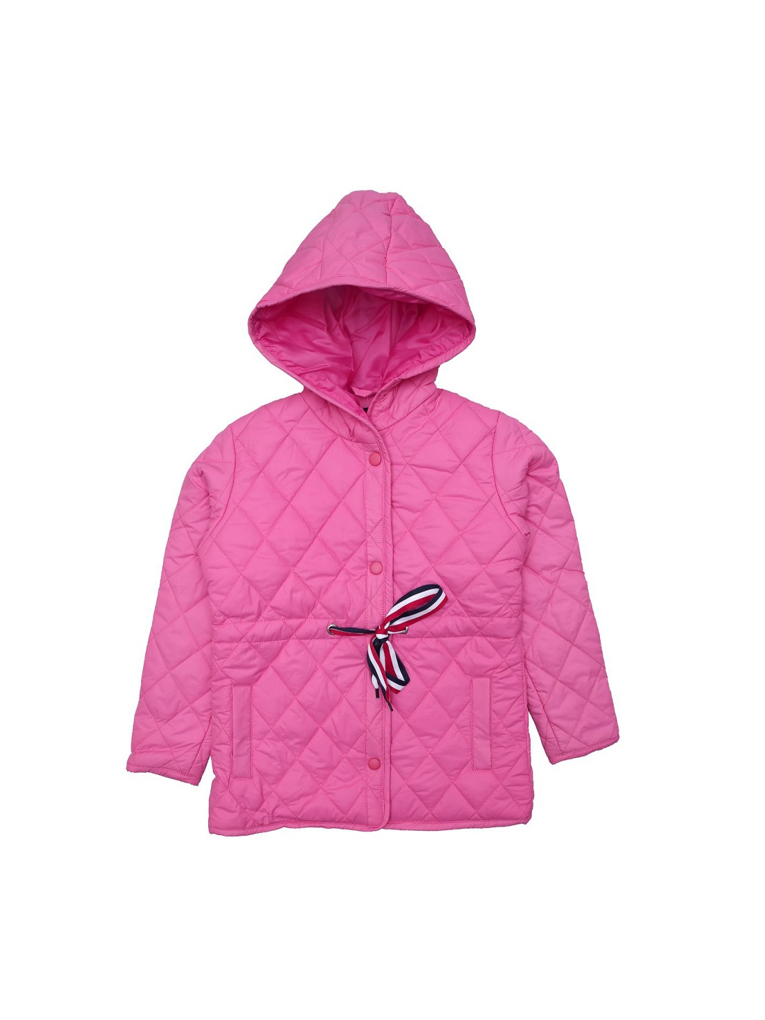 

White Snow Girls Quilted Jacket, Pink