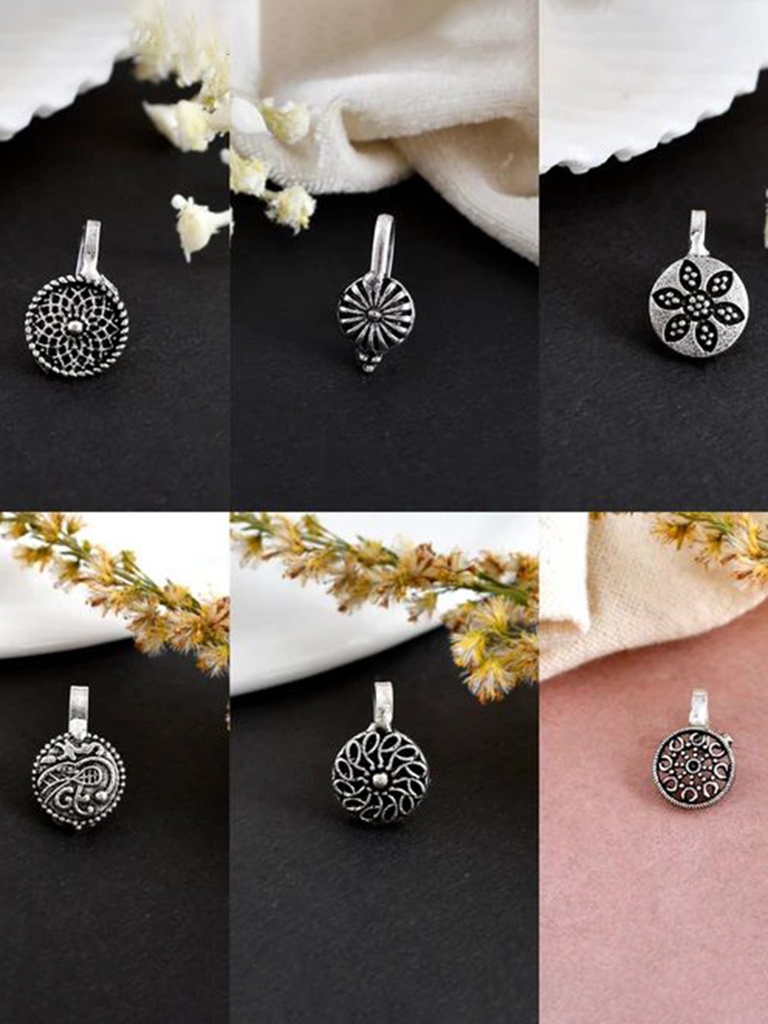 

NAMAN ARTS Silver-Plated Stud Nosepin