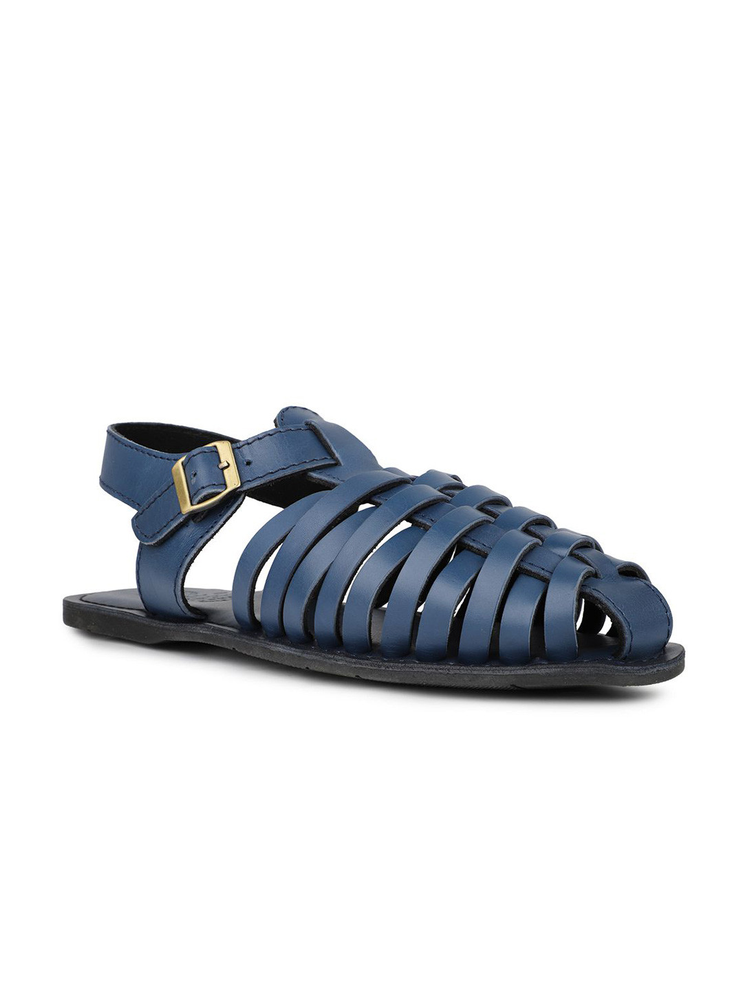 

ATESBER by Inc.5 Men Leather Fisherman Sandals With Buckle, Blue