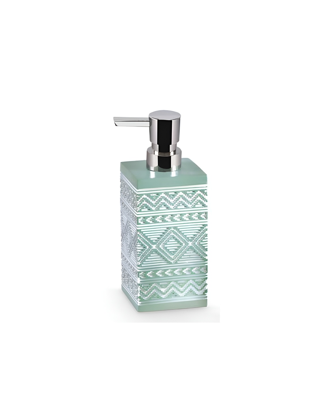 

Freelance White & Sea Green Geometric Polyresin Soap Dispenser