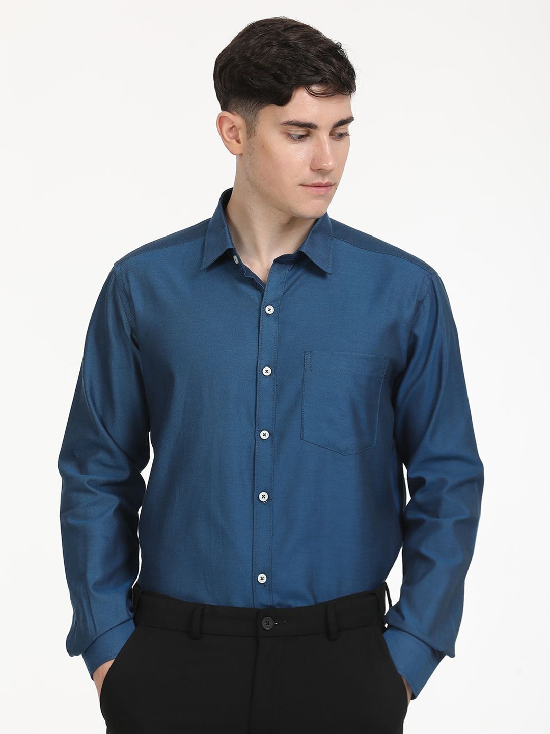 

Copperline Men Comfort Opaque Formal Shirt, Navy blue