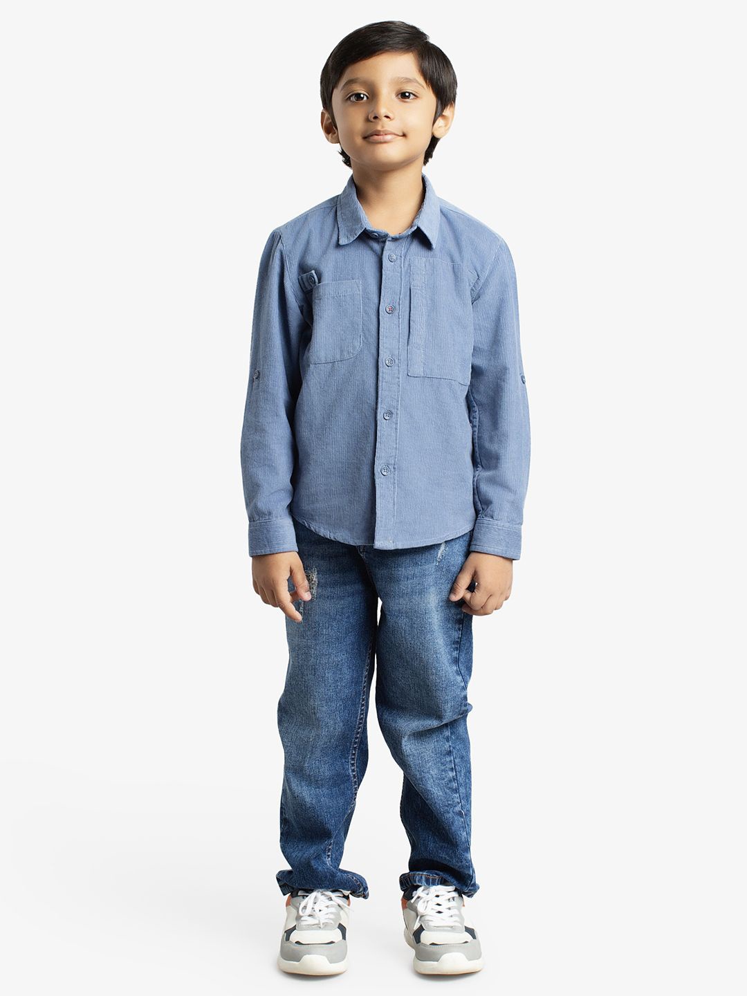 

Ed-a-Mamma Boys Premium Opaque Casual Shirt, Blue