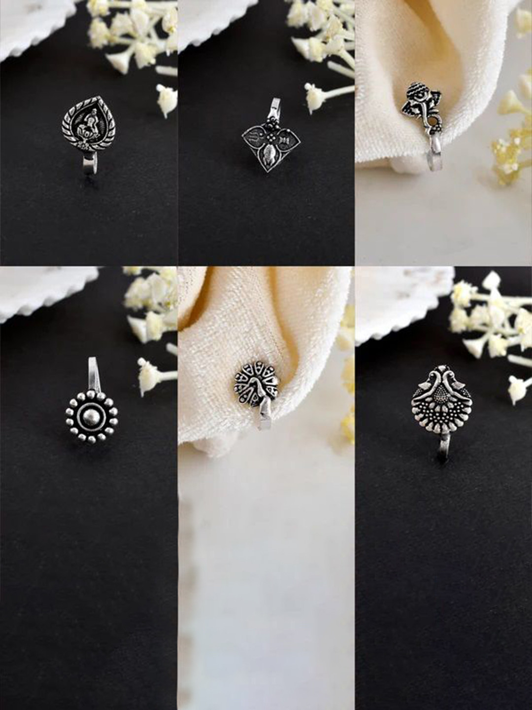 

NAMAN ARTS Silver-Plated Stud Nosepin