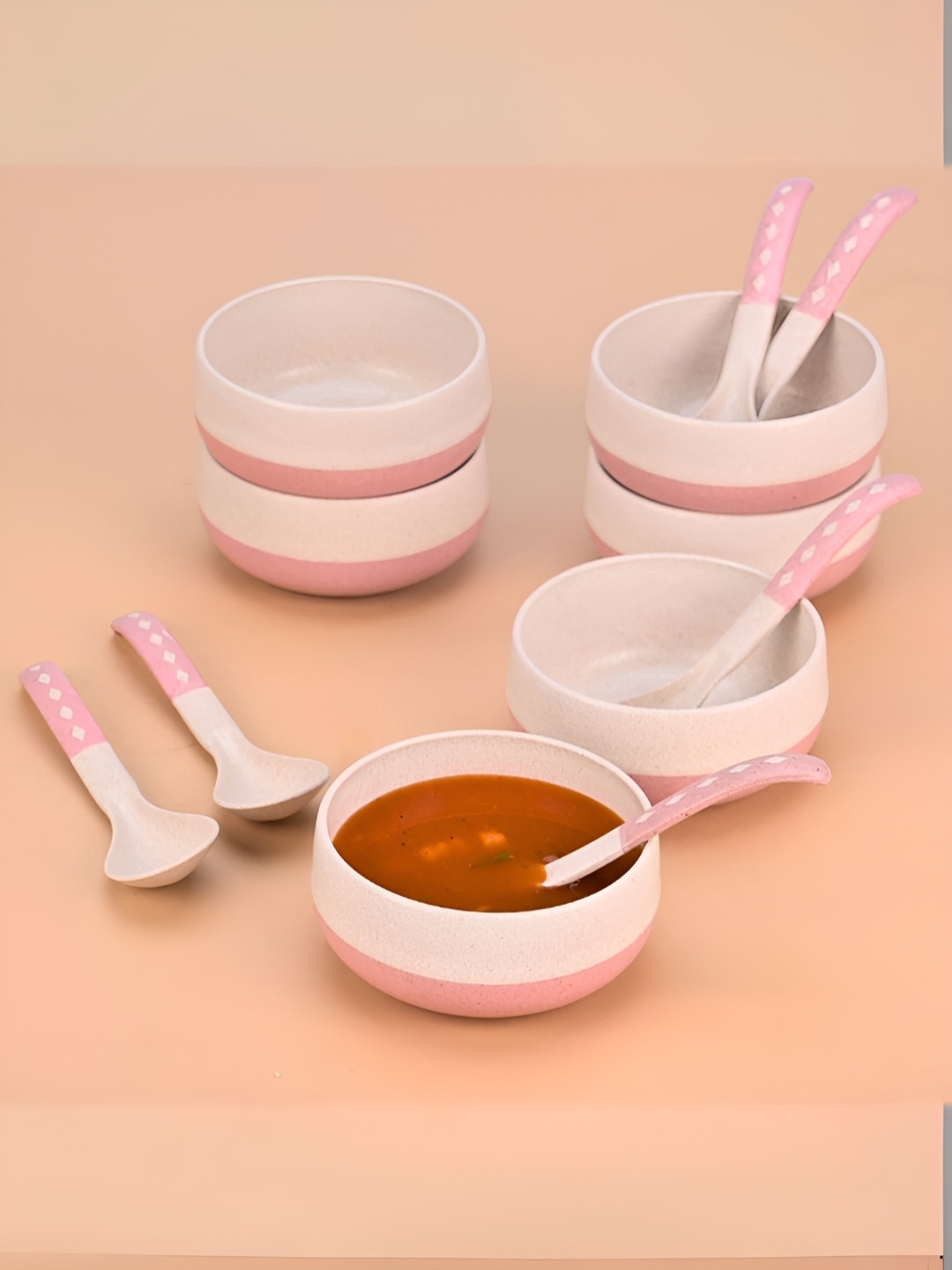 

eha Pink 2024 6 Pieces Microwave Safe Serving Bowl
