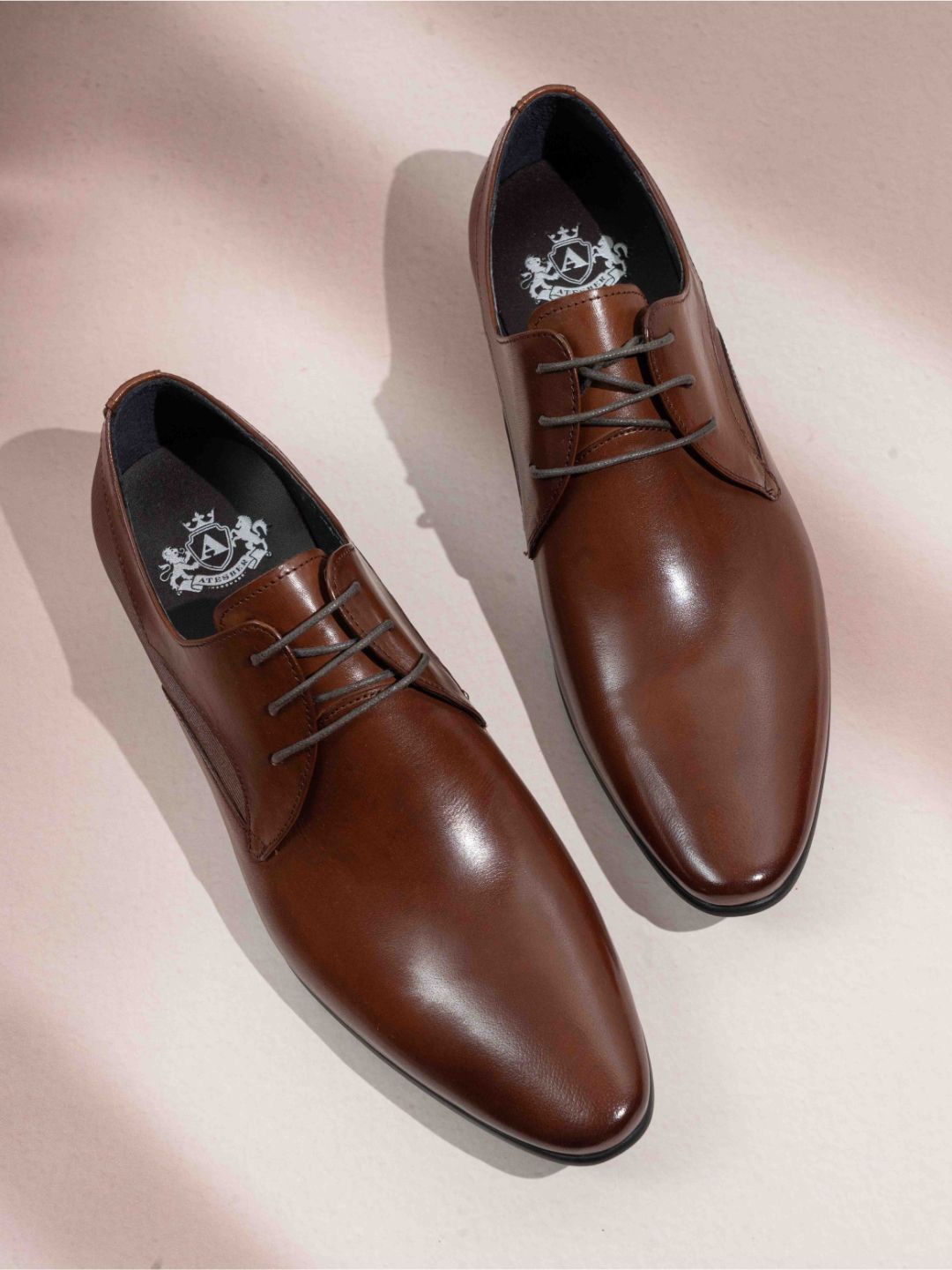 

ATESBER by Inc.5 Men Pointed Toe Formal Derbys, Brown