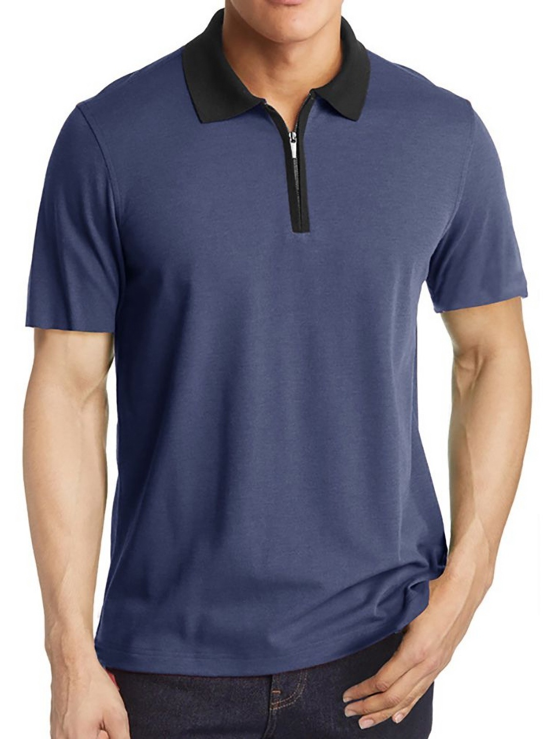 

StyleCast x Revolte Men Solid Polo Collar T-shirt, Navy blue