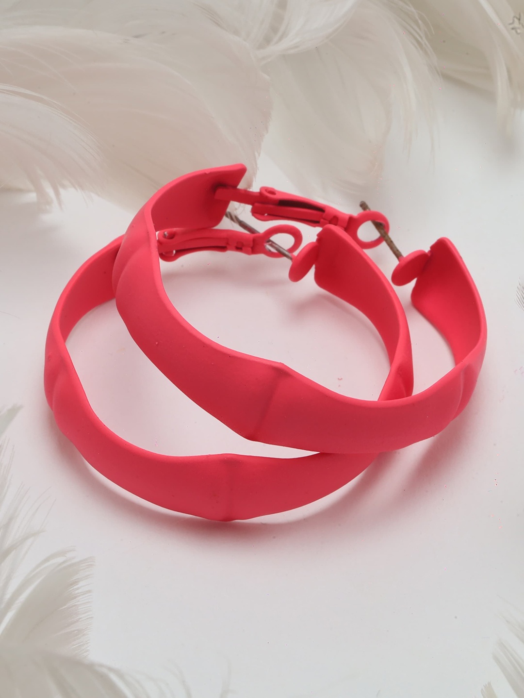 

Maansh Contemporary Hoop Earrings, Pink