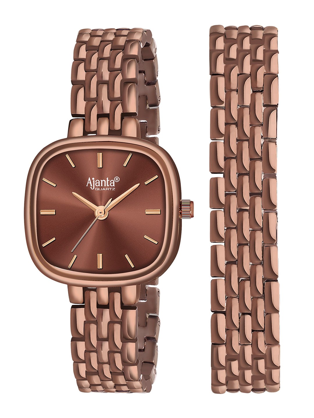 

Ajanta Quartz Women Dial & Stainless Steel Straps Analogue Watch AWC127ESL 4, Brown