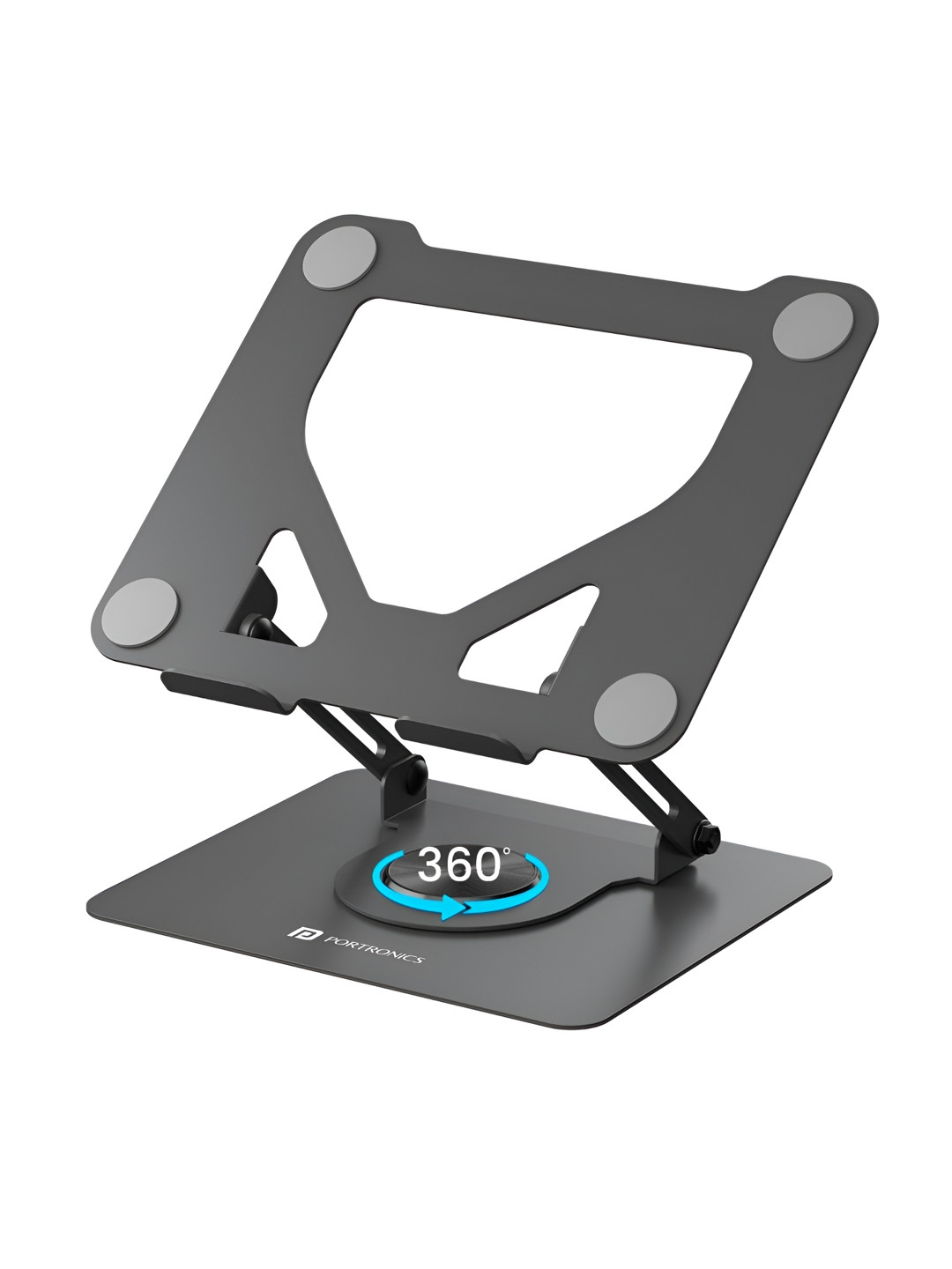 

Portronics My Buddy K11 Metal Foldable Laptop Stand With 360 Rotation, Black