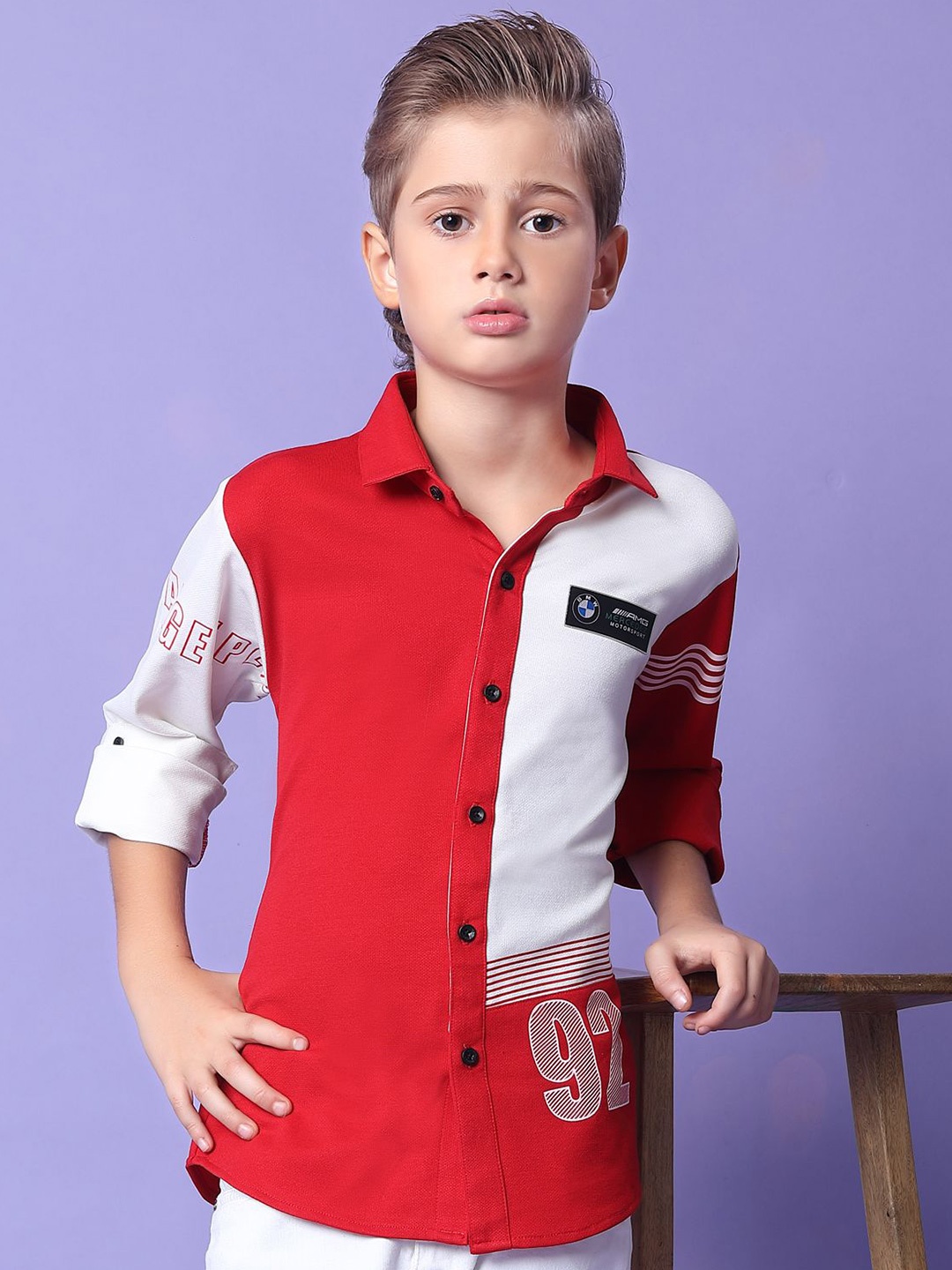 

MashUp Boys Opaque Printed Casual Shirt, Maroon