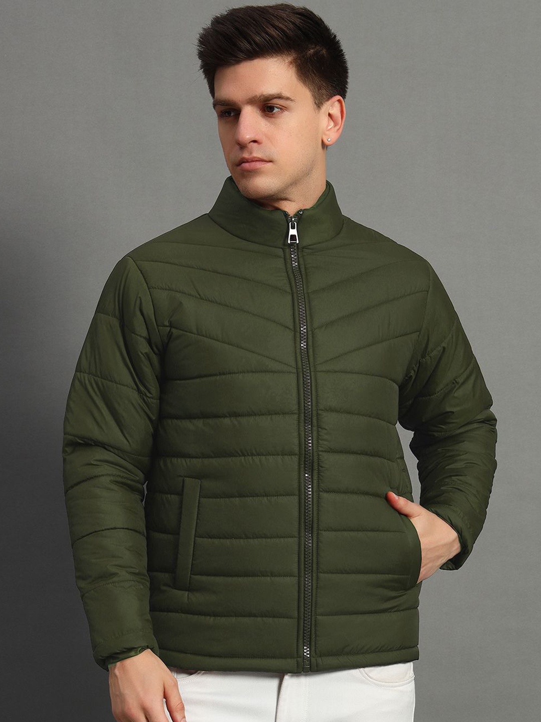 

GET GOLF Men Bomber Jacket, Olive