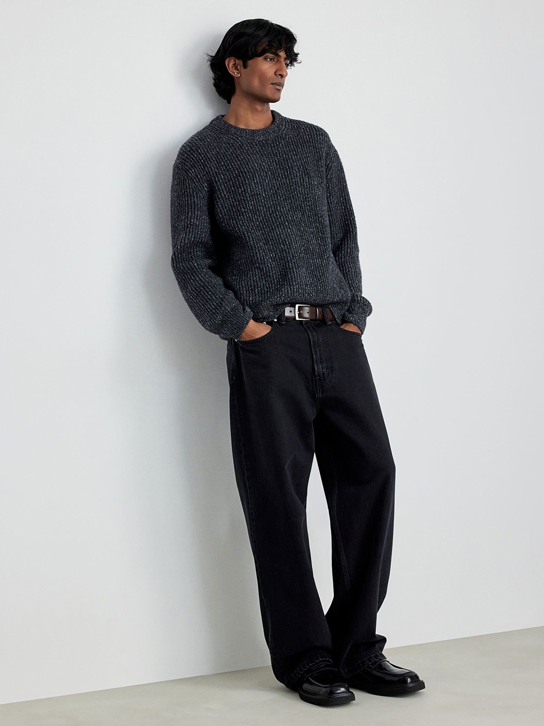 

H&M Rib-Knit Jumper, Grey