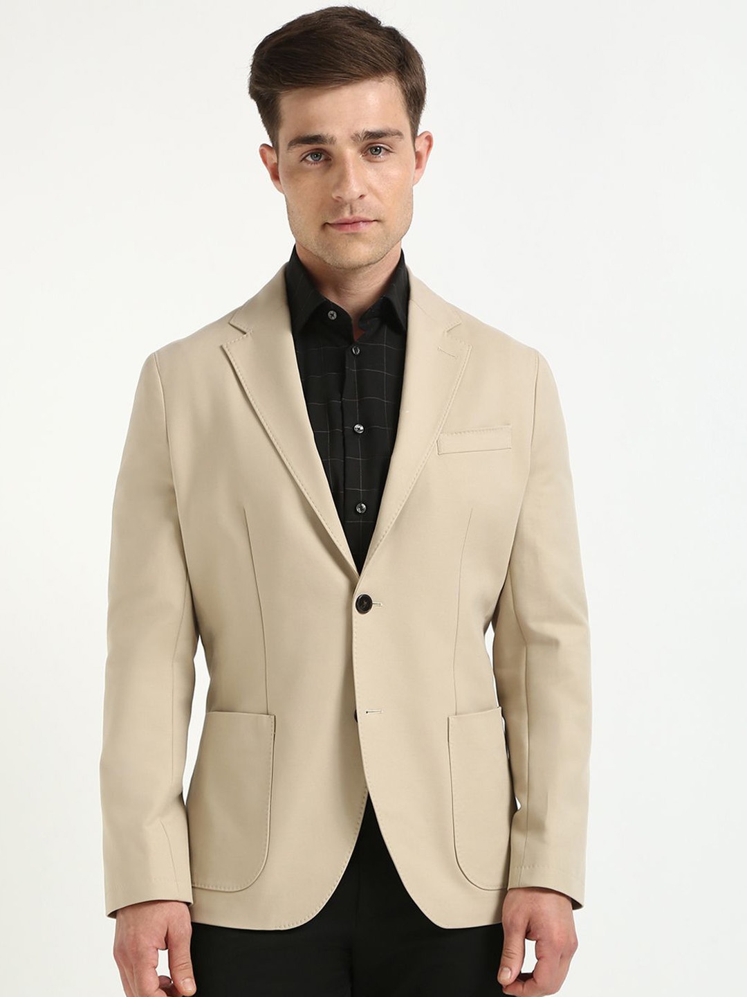 

Tommy Hilfiger Single-Breasted Cotton Blazer, Beige