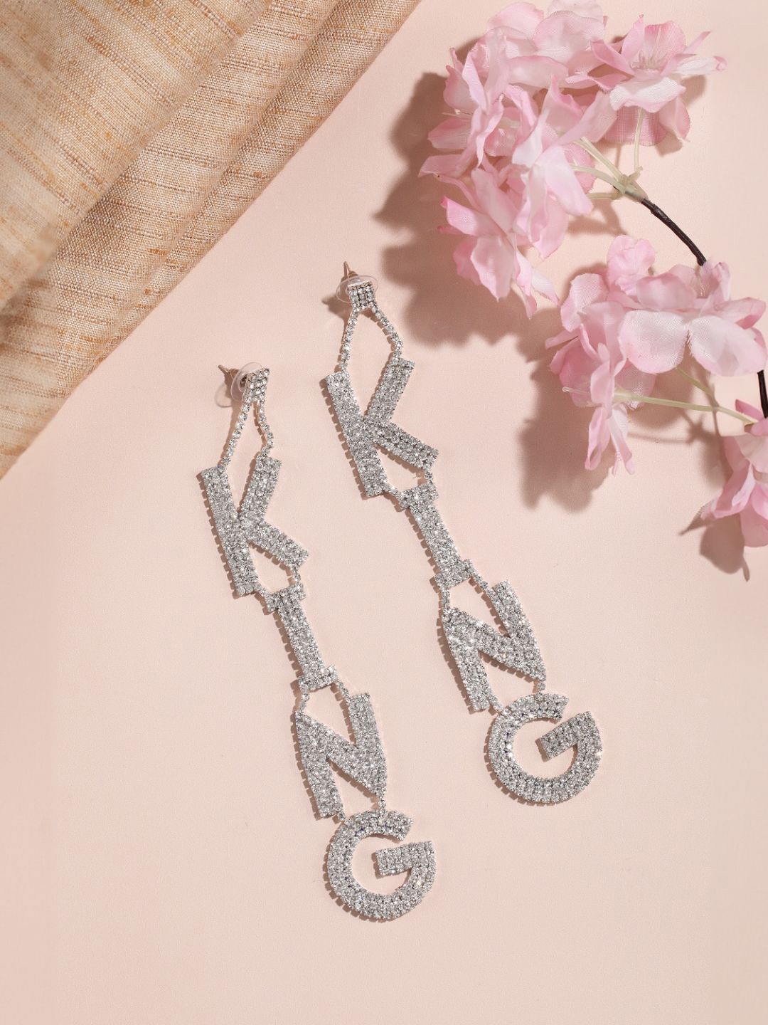 

KPOP Contemporary Drop Earrings, Silver