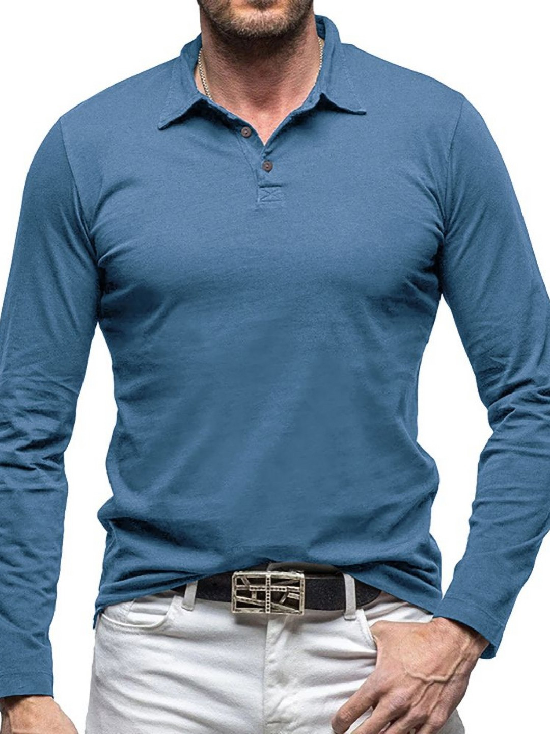 

StyleCast x Revolte Men Polo Collar T-shirt, Blue