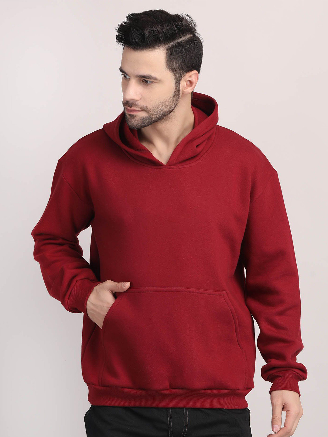 

Raxedo Men Hooded Pullover Sweatshirt, Maroon