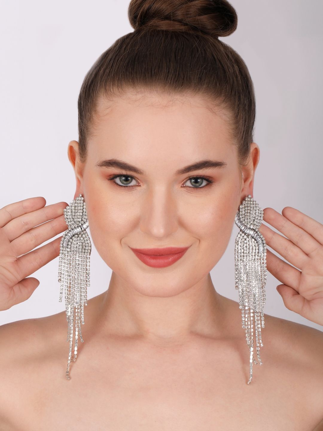 

KPOP Contemporary Drop Earrings, Silver