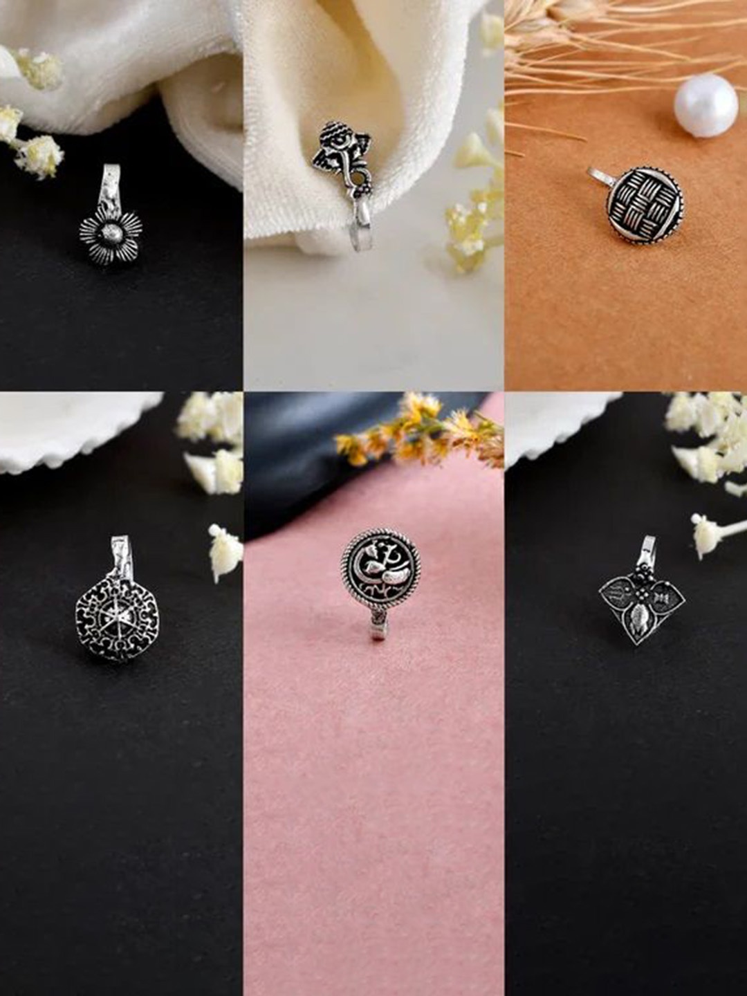 

NAMAN ARTS Silver-Plated Stud Nosepin