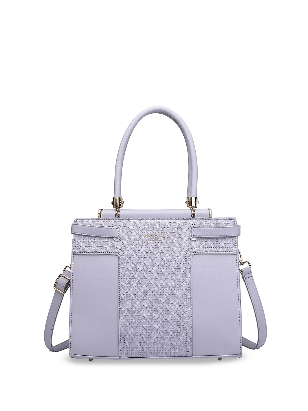 

Diana Korr Textured Swagger Shoulder Bag with Cut Work, Purple