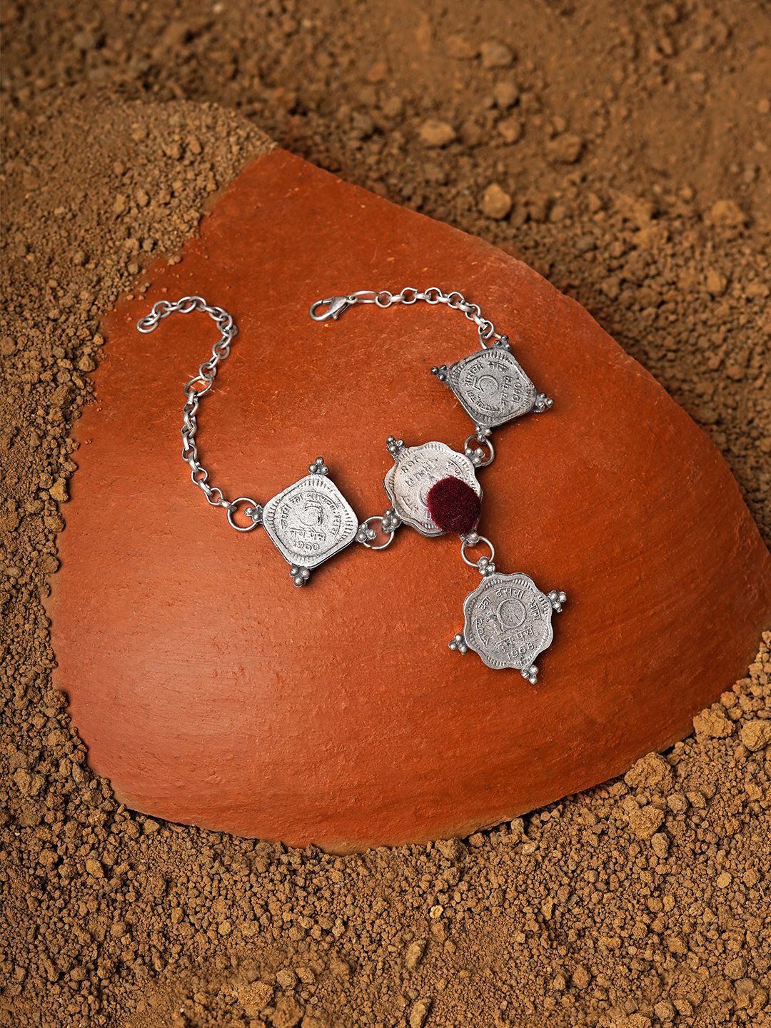 

TEEJH Women Handcrafted Silver-Plated Armlet Bracelet