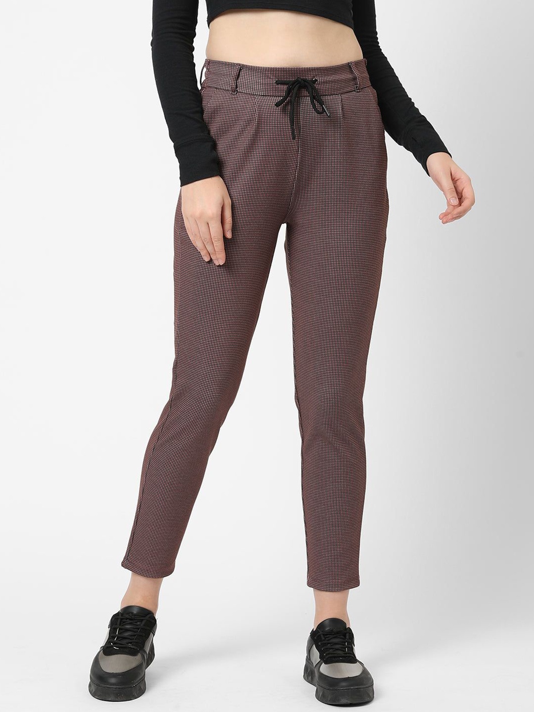 

Kraus Jeans Checked Skinny Fit Trousers, Brown