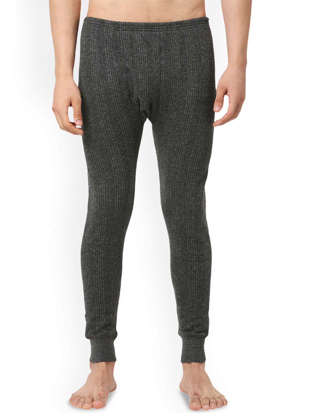 

VIP Men Striped Moisture Wicking Cotton Thermal Bottoms, Grey