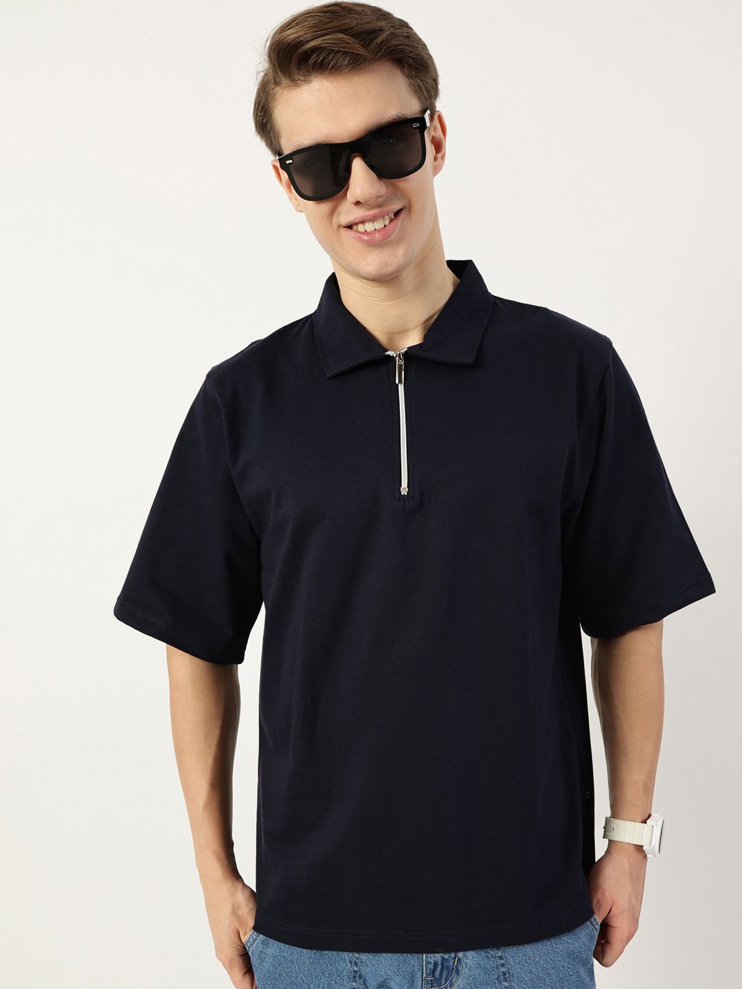 

Thomas Scott Men Polo Collar Bio Finish T-shirt, Navy blue
