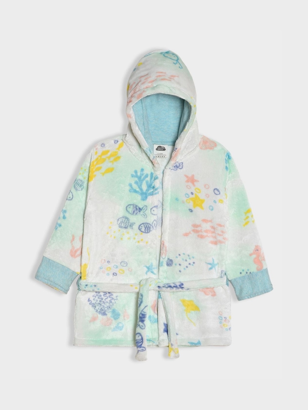 

MiArcus Kids Floral Printed Bath Robe, Green