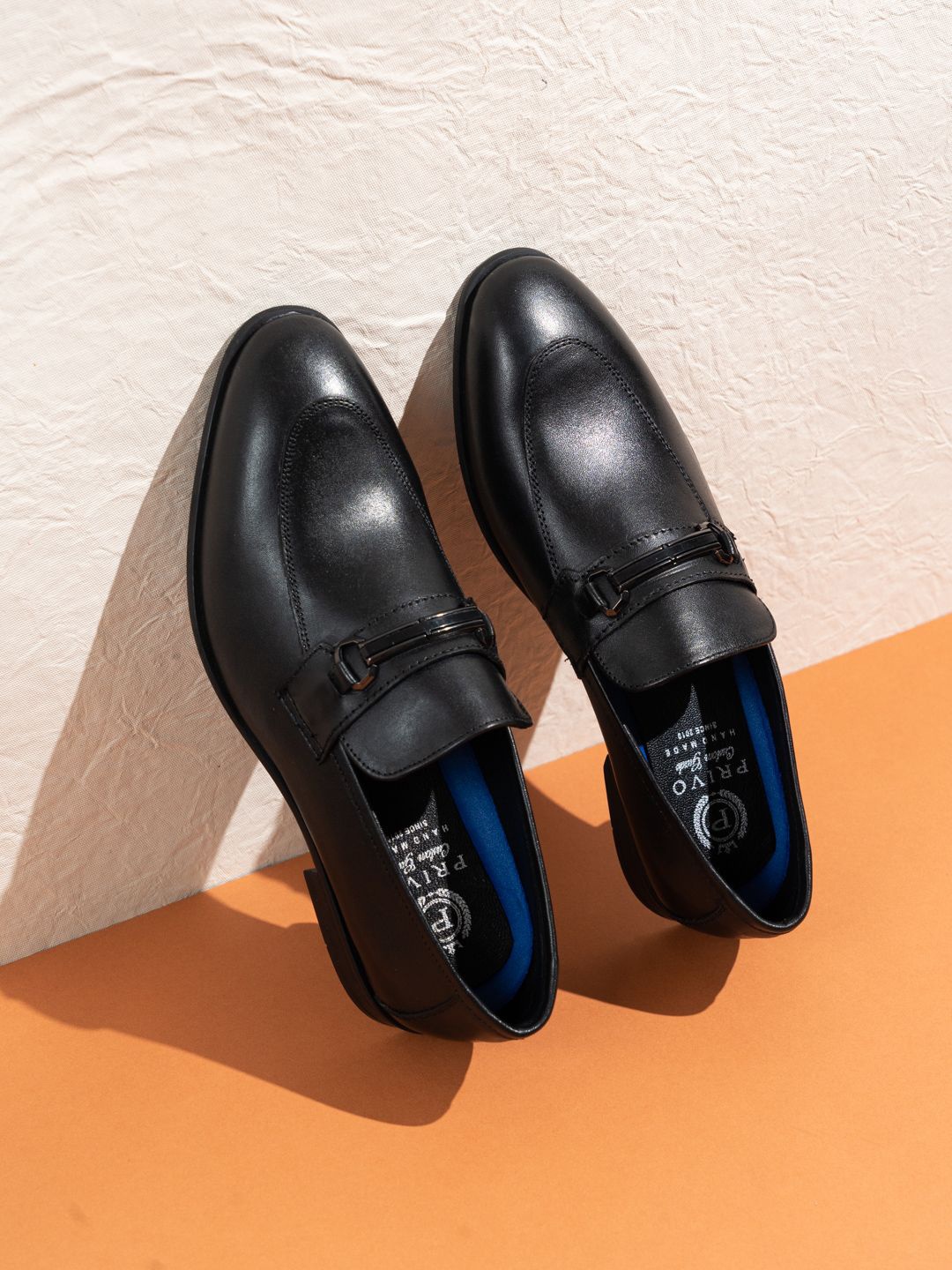 

ATESBER by Inc.5 Men Leather Formal Slip-Ons, Black