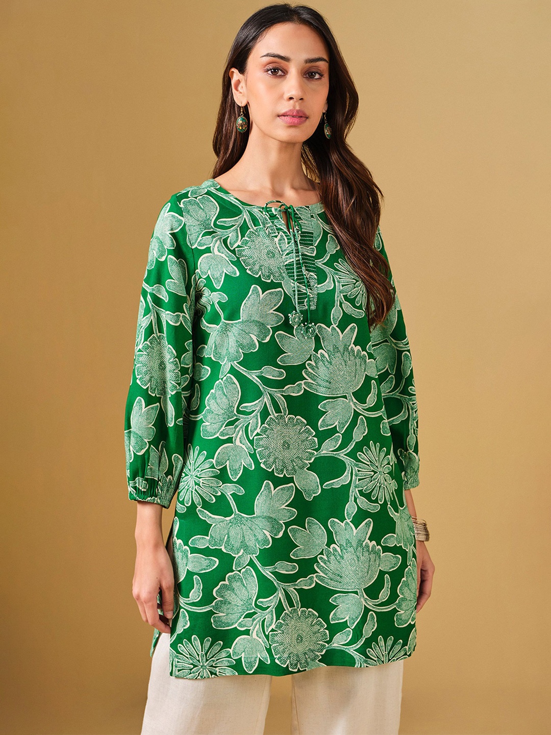 

all about you Floral Print Top, Green