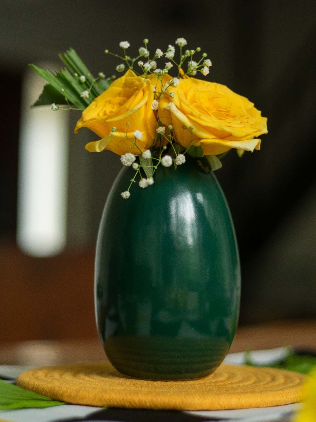 

10club Green Ceramic Flower Vase