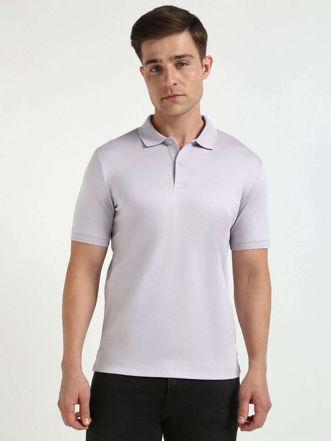 

Calvin Klein Jeans Men Polo Collar Pockets Slim Fit T-shirt, Purple