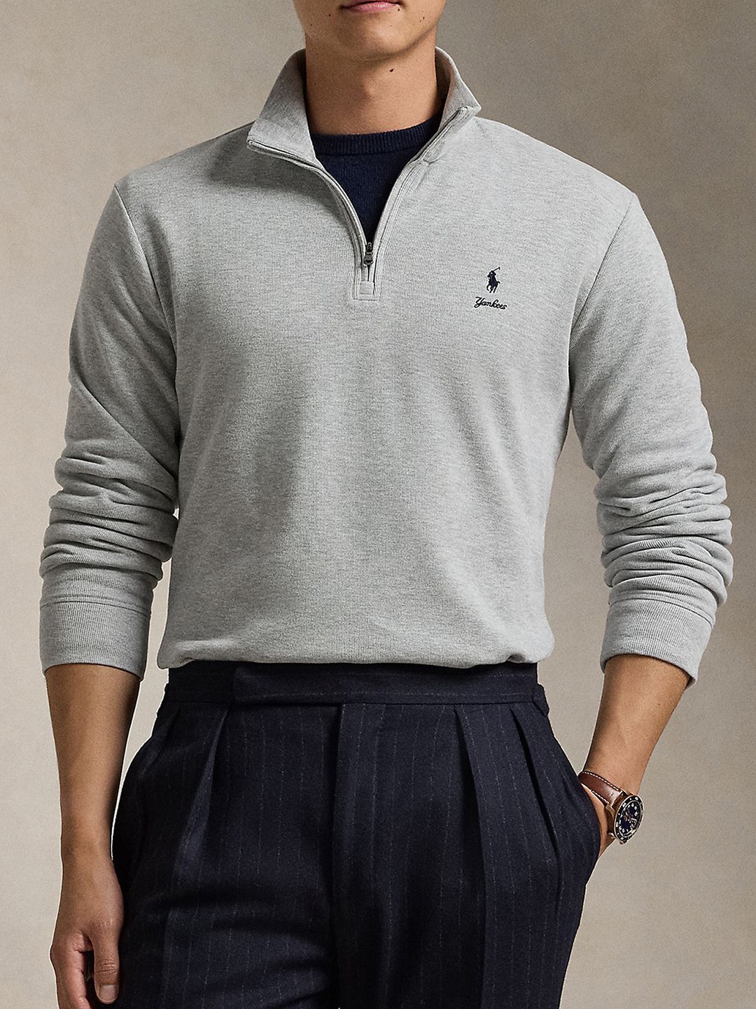 

Polo Ralph Lauren Pure Cotton Long Sleeve Pullover Sweater, Grey
